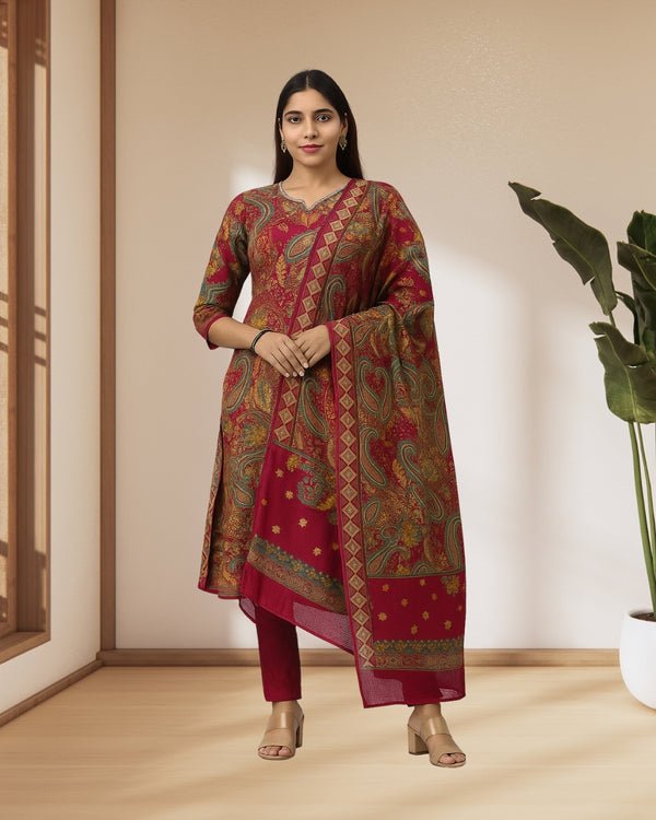 Crimson Royale Paisley Set