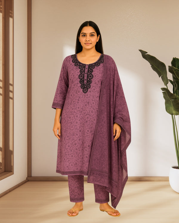 Purple Charm Kurti Set
