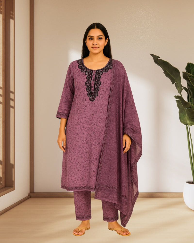 Purple Charm Kurti Set