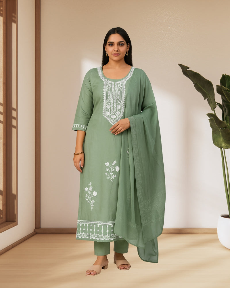 Dewdrop Elegance Embroidered Set